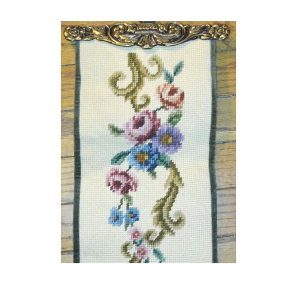 Beautiful Vintage Handmade Needlework Bell Pull Chimney Flu Pull Wall Decor - Picture 5 of 8